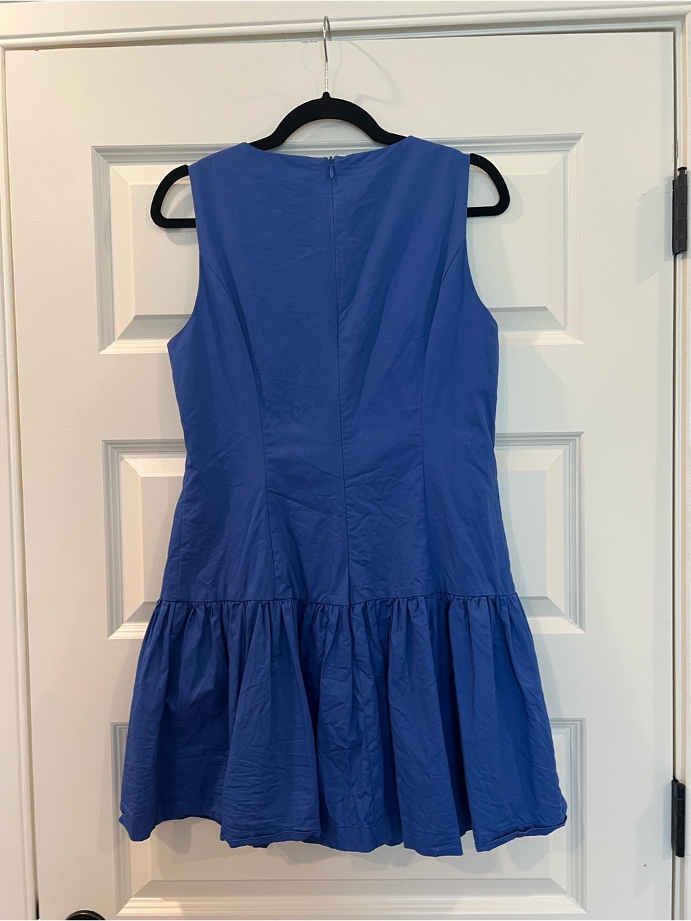 TCEC Cobalt Blue Cotton Drop Waist Ruffle Mini Dress Large - Picture 4 of 9